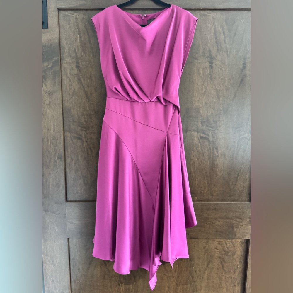 NWT Theia Isla Satin Dress Size 4 Rosewood Valentines Day Dress